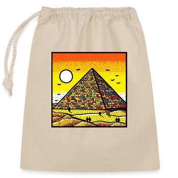 Art des pyramides vif - Hommage coloré à l’ancien Eg - Sac cadeau en coton avec cordon (25 x 30 cm) - nature - Devant