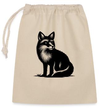 Niedlicher schlauer Fuchs - Verschließbarer Geschenkbeutel aus Baumwolle (25x30cm) - Natur - Vorne