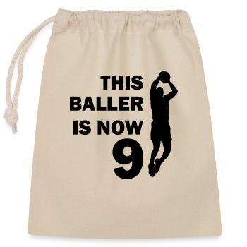Basketball - Verschließbarer Geschenkbeutel aus Baumwolle (25x30cm) - Natur - Vorne