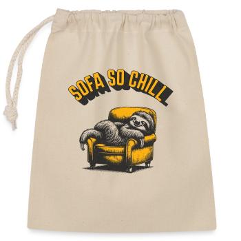 Sofa so Chill Sloth - Closable cotton gift bag (25x30cm) - nature - Front