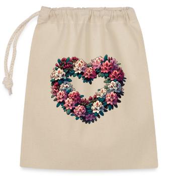 Couronne de rhododendrons - Sac cadeau en coton avec cordon (25 x 30 cm) - nature - Devant