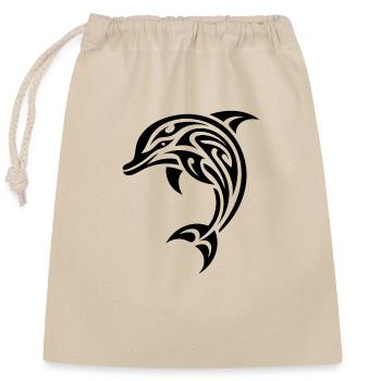 Sauter petit mignon bébé dauphin tatouage - Sac cadeau en coton avec cordon (25 x 30 cm) - nature - Devant