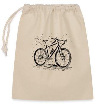 Gravel // Gravel Bike (black) - Closable cotton gift bag (25x30cm) - nature - Front