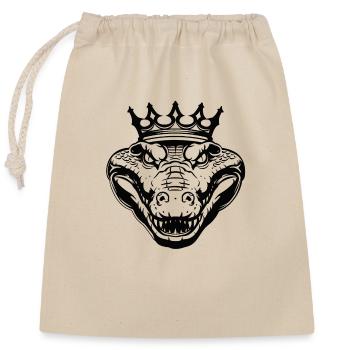Roi Crocodile - Sac cadeau en coton avec cordon (25 x 30 cm) - nature - Devant