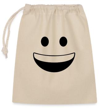 Smile - Closable cotton gift bag (25x30cm) - nature - Front