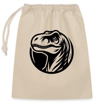 Grinning Raptor Logo Style - Closable cotton gift bag (25x30cm) - nature - Front