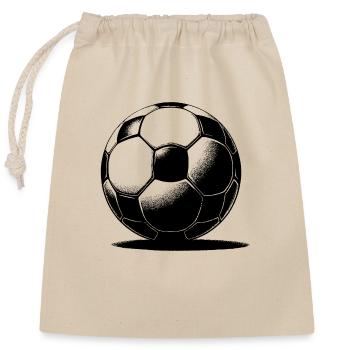 Fußball mit Schatten - Verschließbarer Geschenkbeutel aus Baumwolle (25x30cm) - Natur - Vorne