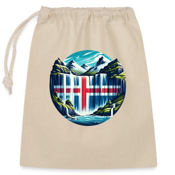 iceland Island 4 - Verschließbarer Geschenkbeutel aus Baumwolle (25x30cm) - Natur - Vorne
