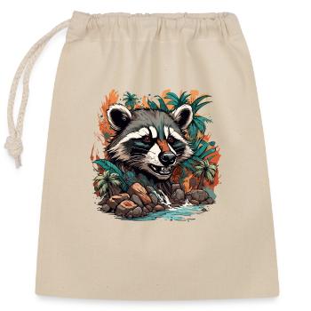 Tattoo / Animal / Art / Cool / Comic / Raccoon - Closable cotton gift bag (25x30cm) - nature - Front