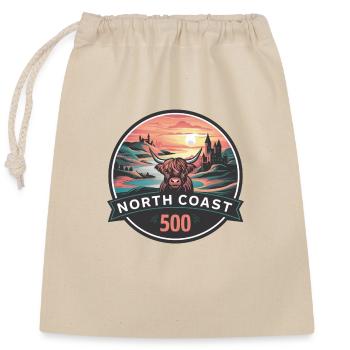 nc 500 scotland bull - Closable cotton gift bag (25x30cm) - nature - Front