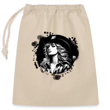 western vintage cowboy girl american wild western - Closable cotton gift bag (25x30cm) - nature - Front