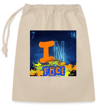 "IN YOUR FACE" chemistry design - Sac cadeau en coton avec cordon (25 x 30 cm) - nature - Devant