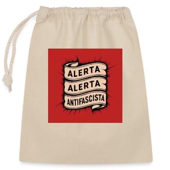 Alerta Antifasciste - Sac cadeau en coton avec cordon (25 x 30 cm) - nature - Devant