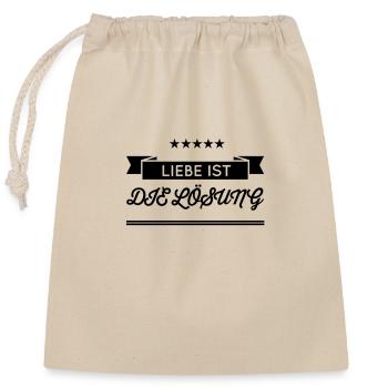 L’amour s’en va toujours - Sac cadeau en coton avec cordon (25 x 30 cm) - nature - Devant