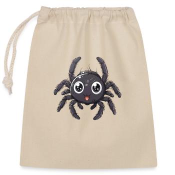 Cute cartoon spider with big eyes - Closable cotton gift bag (25x30cm) - nature - Front