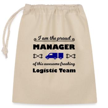 The best logistics - Closable cotton gift bag (25x30cm) - nature - Front