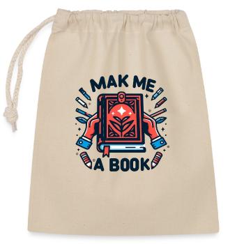Make me a book - Closable cotton gift bag (25x30cm) - nature - Front