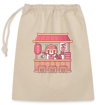 Niedlicher Red Panda Ramen Shop - Verschließbarer Geschenkbeutel aus Baumwolle (25x30cm) - Natur - Vorne