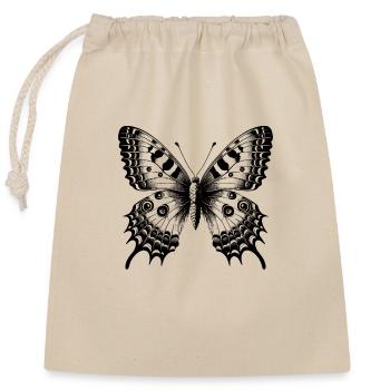 Papillon fleur - Délicatesse Envolée - Sac cadeau en coton avec cordon (25 x 30 cm) - nature - Devant