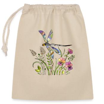 Libellule - Sac cadeau en coton avec cordon (25 x 30 cm) - nature - Devant