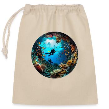 Diving as a gateway to the sea - Closable cotton gift bag (25x30cm) - nature - Front