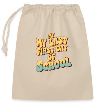 back to school - Closable cotton gift bag (25x30cm) - nature - Front