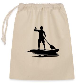 Stand Up Paddling Club Paddel Kurs - Verschließbarer Geschenkbeutel aus Baumwolle (25x30cm) - Natur - Vorne