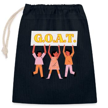 G.O.A.T. Greatest of All Time Design Motiv - Verschließbarer Geschenkbeutel aus Baumwolle (25x30cm) - Navy - Vorne