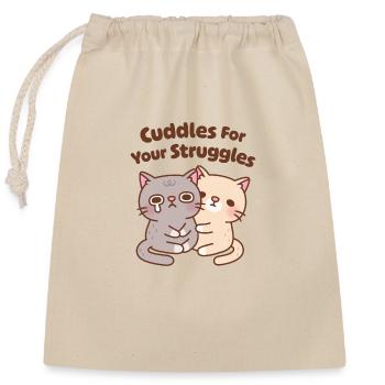 Des câlins mignons pour chats pour vos luttes - Sac cadeau en coton avec cordon (25 x 30 cm) - nature - Devant