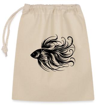 Eleganter Kampffisch wunderschöner Labyrinthfisch - Verschließbarer Geschenkbeutel aus Baumwolle (25x30cm) - Natur - Vorne