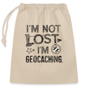 Je ne suis pas perdu Je suis à l’aventure du géocaching - Sac cadeau en coton avec cordon (25 x 30 cm) - nature - Devant