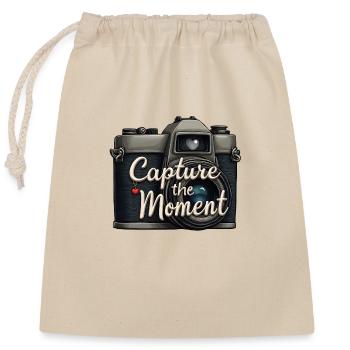 Capture the Moment - Verschließbarer Geschenkbeutel aus Baumwolle (25x30cm) - Natur - Vorne