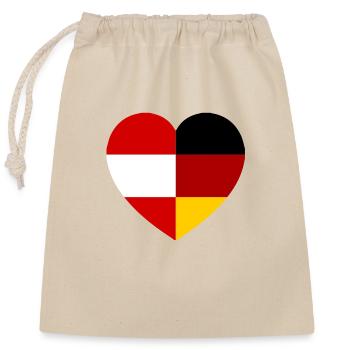 Autriche Deutsches Herz - Sac cadeau en coton avec cordon (25 x 30 cm) - nature - Devant