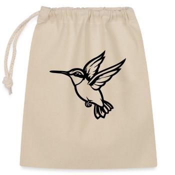Colibri Oiseau - Sac cadeau en coton avec cordon (25 x 30 cm) - nature - Devant