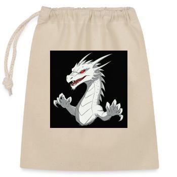 Dragon blanc brillant - Sac cadeau en coton avec cordon (25 x 30 cm) - nature - Devant