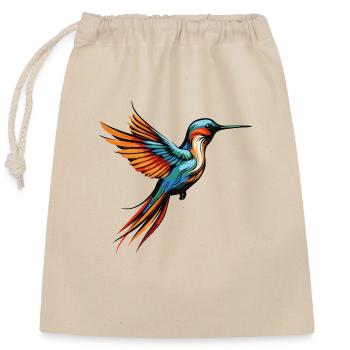 Oiseau Colibri Animal - Sac cadeau en coton avec cordon (25 x 30 cm) - nature - Devant