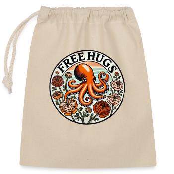 Free Hugs - Closable cotton gift bag (25x30cm) - nature - Front