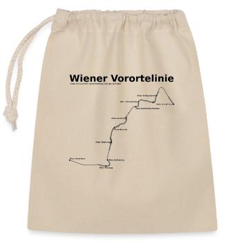 Vienna suburban line - Closable cotton gift bag (25x30cm) - nature - Front