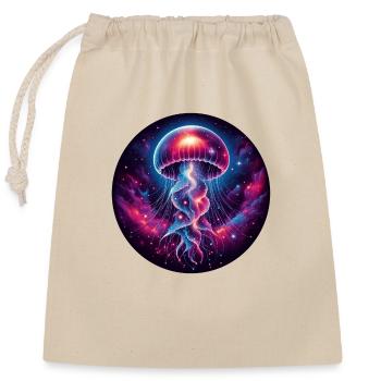 Méduse Cosmique Oeuvre Galaxie - Sac cadeau en coton avec cordon (25 x 30 cm) - nature - Devant