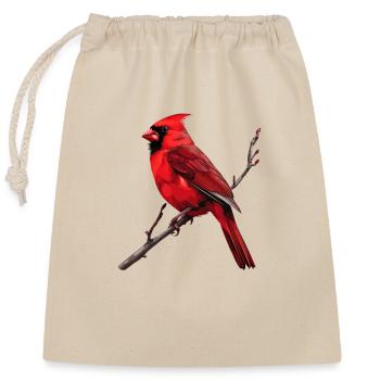 Cardinal Vogel rouge - Sac cadeau en coton avec cordon (25 x 30 cm) - nature - Devant