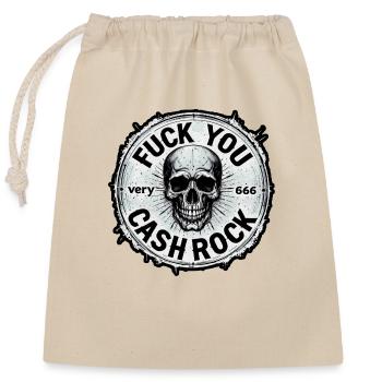 Cashrock 666 Fuck You - Verschließbarer Geschenkbeutel aus Baumwolle (25x30cm) - Natur - Vorne