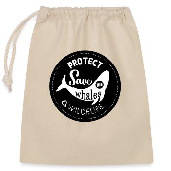 Save the wales, protect wildelife - noir - Sac cadeau en coton avec cordon (25 x 30 cm) - nature - Devant