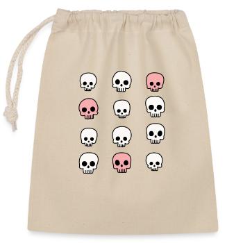 Skull - Closable cotton gift bag (25x30cm) - nature - Front