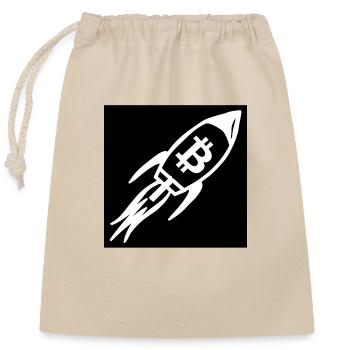 The Bitcoin Moon Project - Closable cotton gift bag (25x30cm) - nature - Front