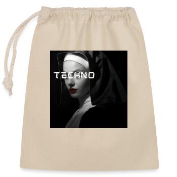 Techno Nun - Rave Design - Sac cadeau en coton avec cordon (25 x 30 cm) - nature - Devant