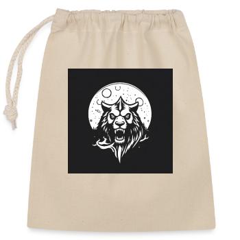 Le lion de la lune - Sac cadeau en coton avec cordon (25 x 30 cm) - nature - Devant