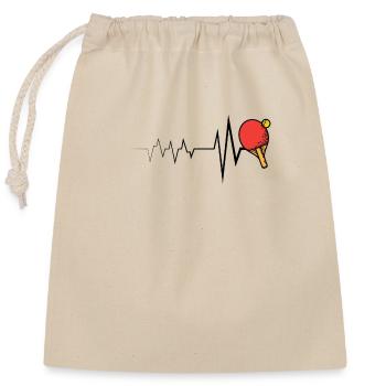 Tischtennis Heartbeat Tischtennis - Verschließbarer Geschenkbeutel aus Baumwolle (25x30cm) - Natur - Vorne