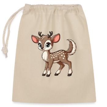 Girls stag png - Closable cotton gift bag (25x30cm) - nature - Front