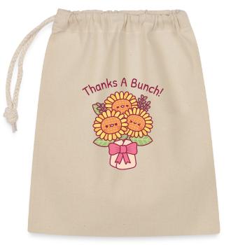Cute Sunflowers Bouquet Thanks A Bunch Pun - Closable cotton gift bag (25x30cm) - nature - Front