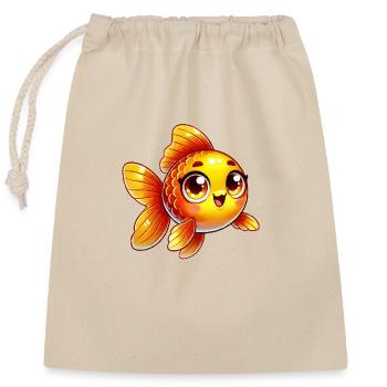 goldfish - Closable cotton gift bag (25x30cm) - nature - Front